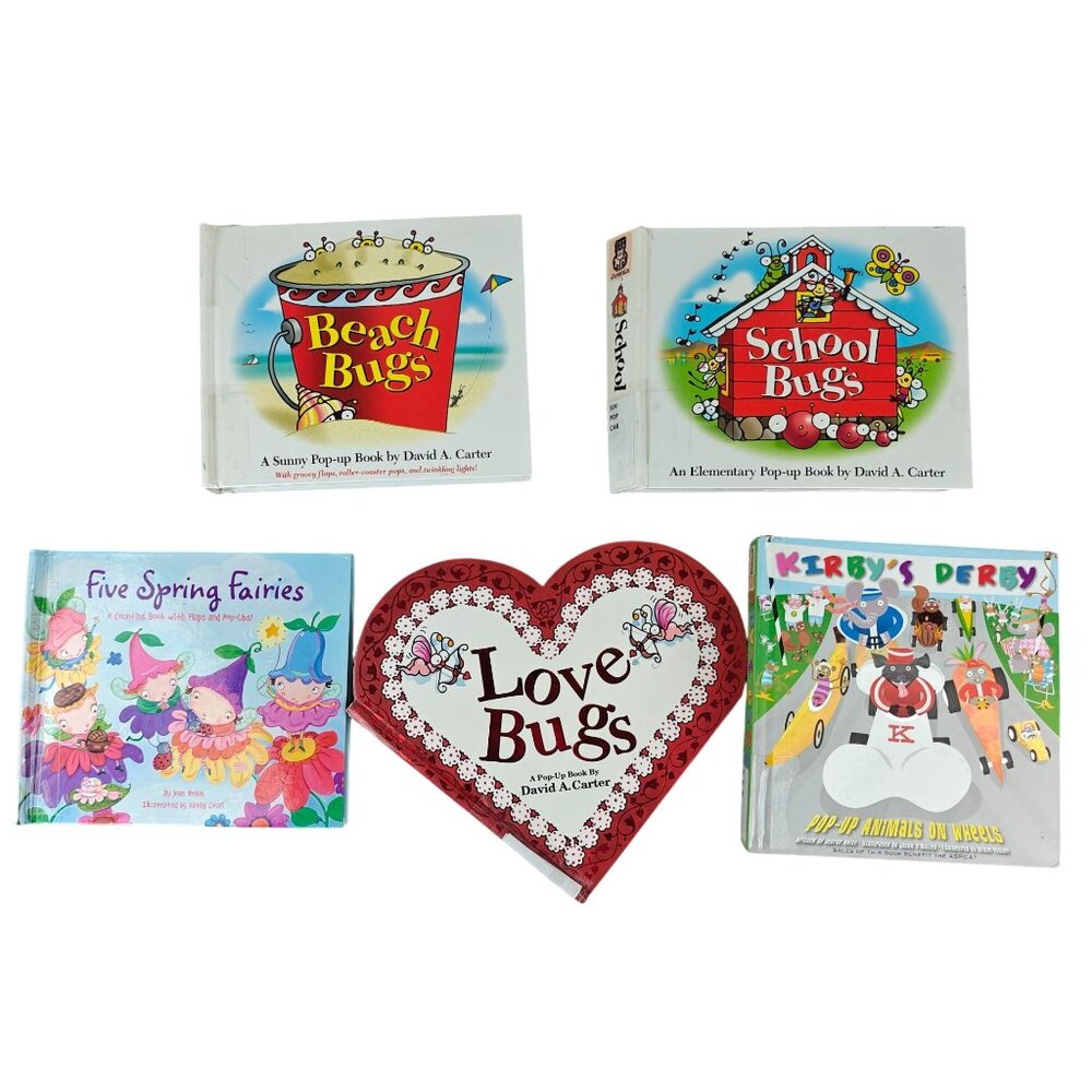 Kids Pop-Up Book Lot Beach Bugs School Bugs Love Bugs & More David Carter Etc